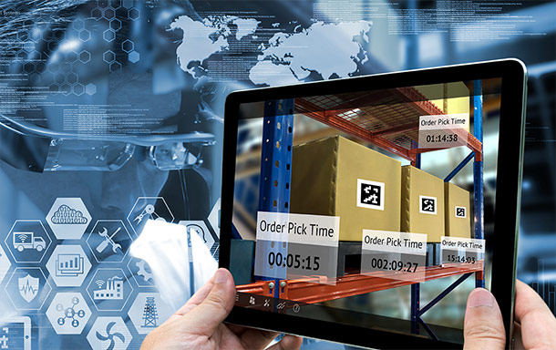 tablet displaying order pick up time for packages