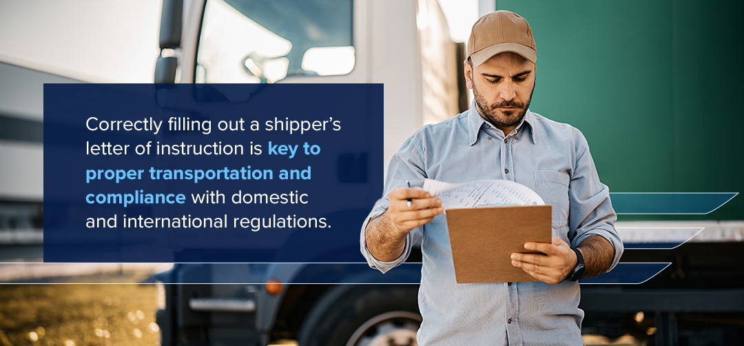 Correctly filling out a shipper's letter of instruction is key to proper transportation and compliance with domestic and international regulations