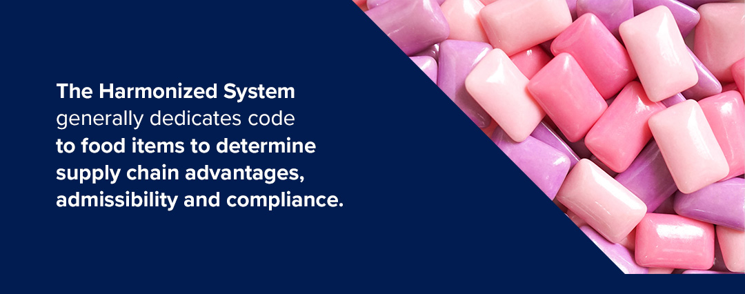 The Harmonized System generally dedicates code to food items to determine supply chain advantages, admissibility and compliance. 